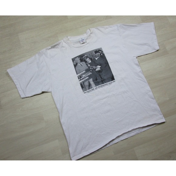 Vintage 90s The Oswald Band Dallas 1963 T-Shirt (2X) Single Stitch USA Aloré - Picture 2 of 12